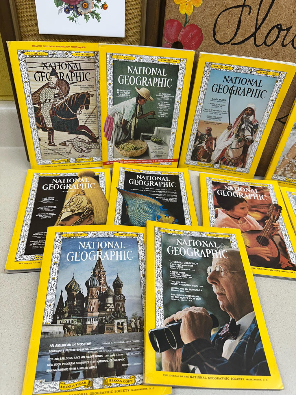 Vintage 1966 National Geographic Magazines Ads Pictures Advertisements January- December Included Nat Geo 1960's