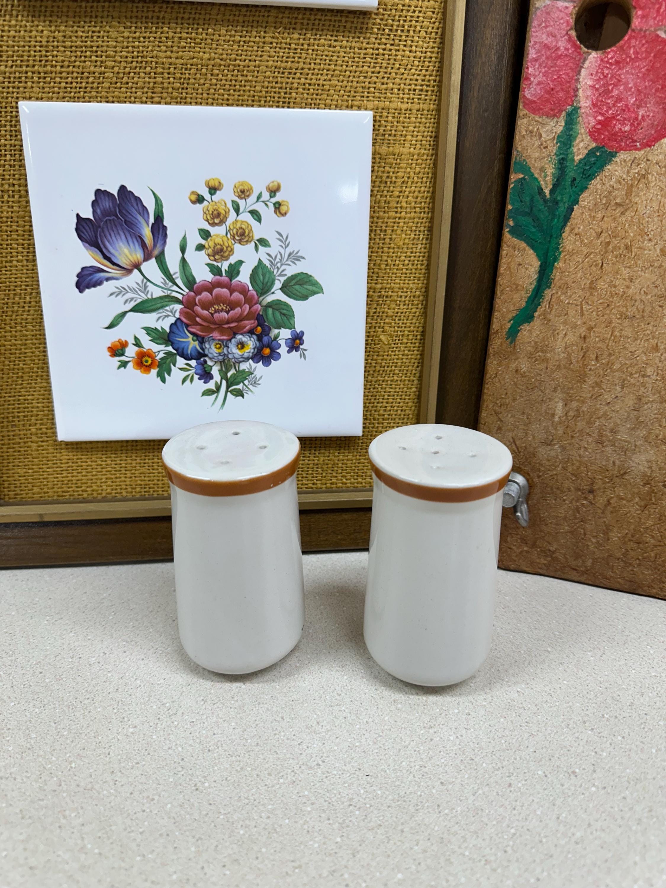 Vintage Salt and Pepper Shakers Andre Ponche' Stoneware Burnt Orange
