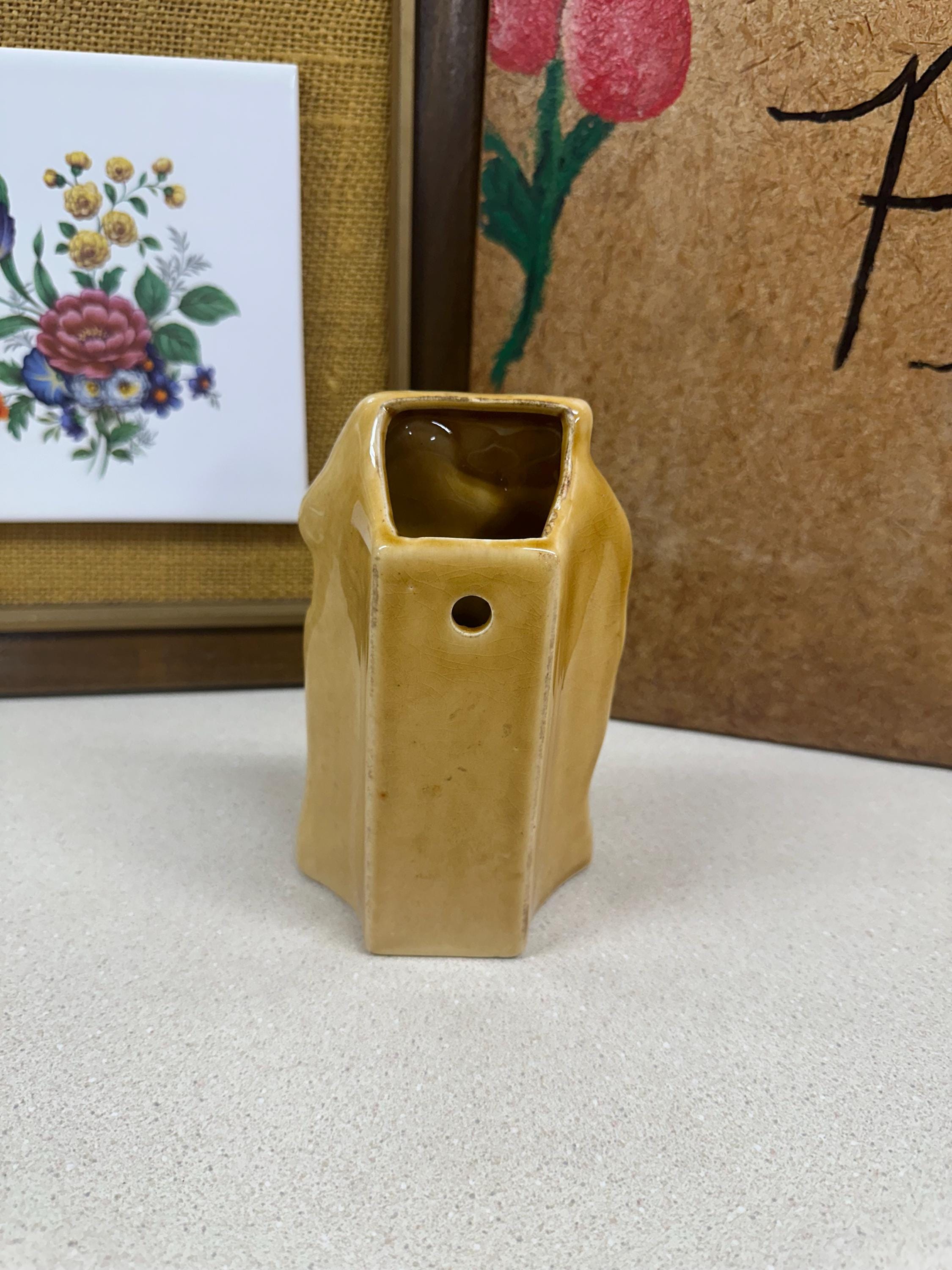 Vintage Ceramic Wall Sconce Planter: Farmhouse Decor Trinket Holder