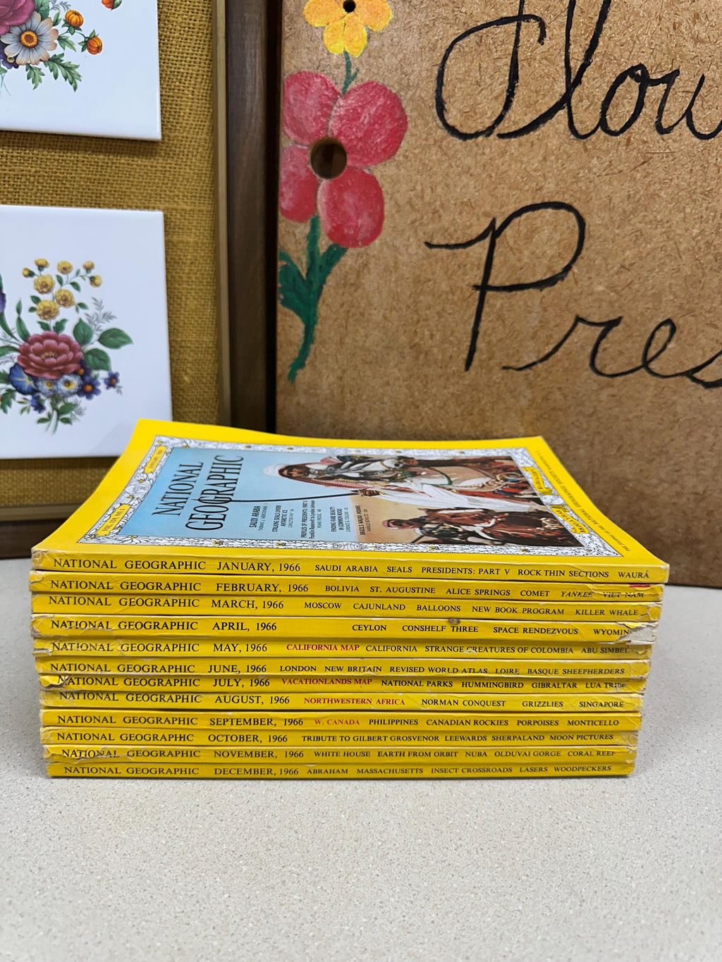 Vintage 1966 National Geographic Magazines Ads Pictures Advertisements January- December Included Nat Geo 1960's