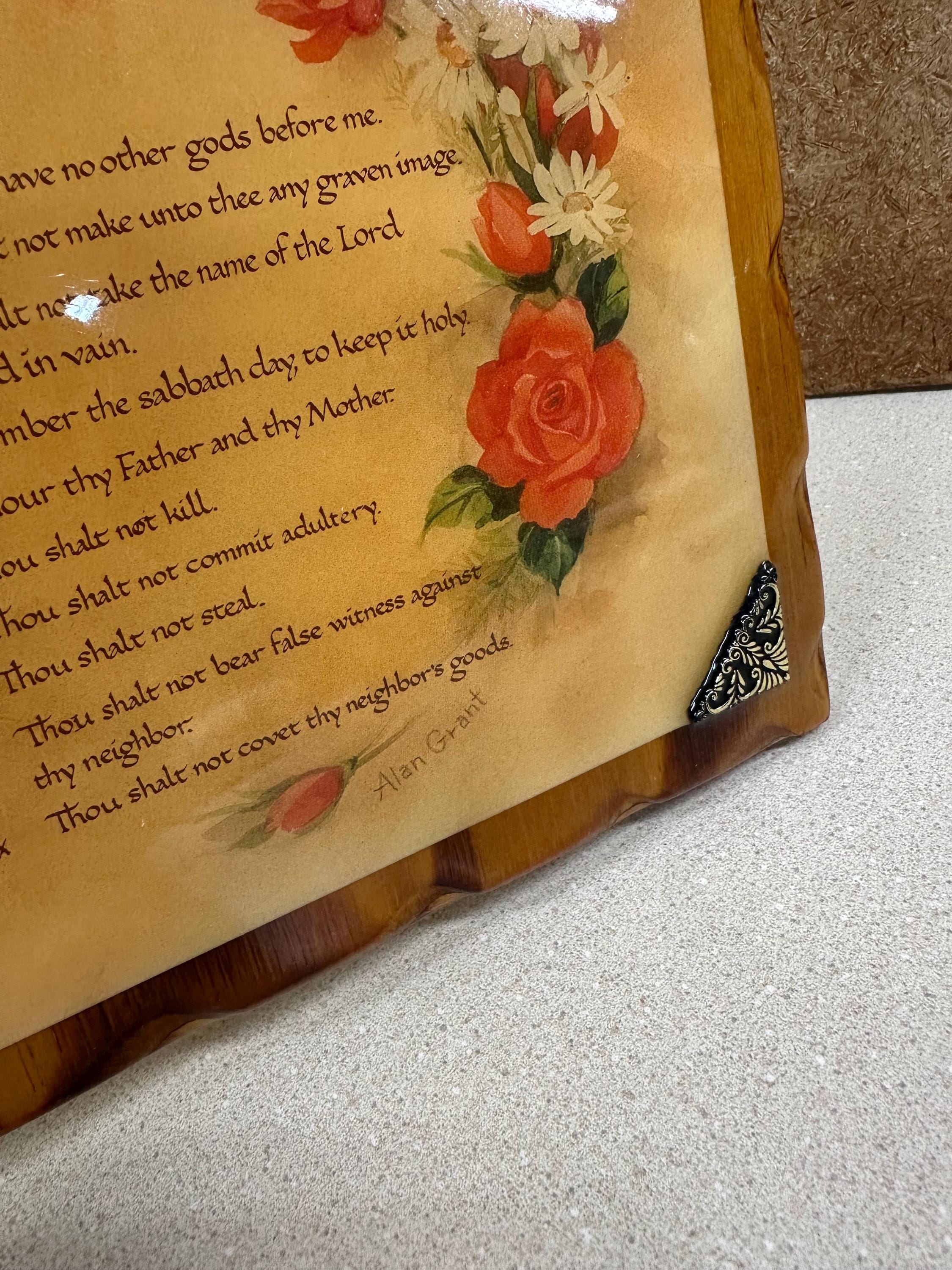 Vintage 10 Commandments Wood Wall Decor Wall Hanging: Religious Christian Decor