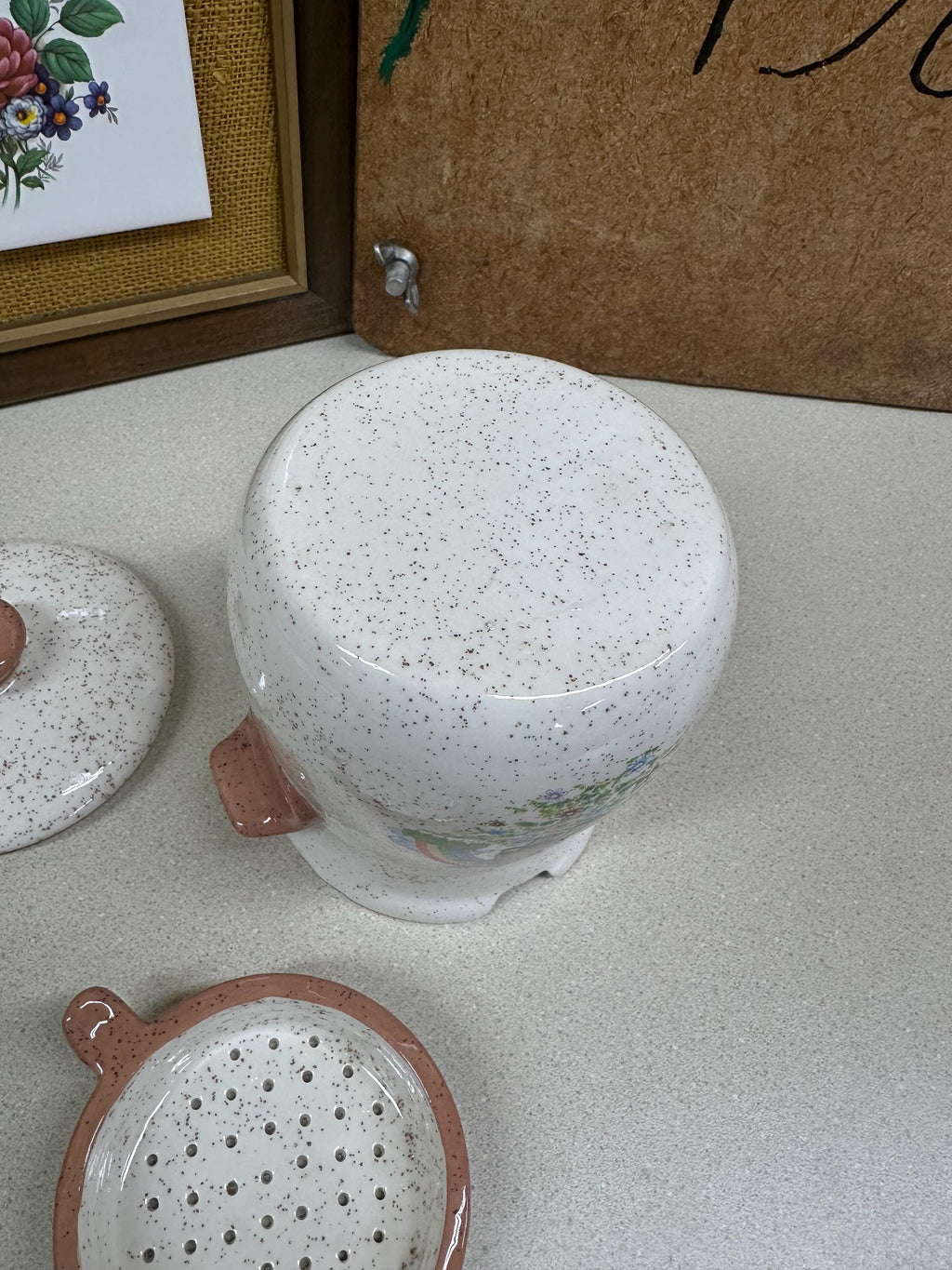 Vintage Pot with Lid and Strainer Bear Rainbow Unique Vintage