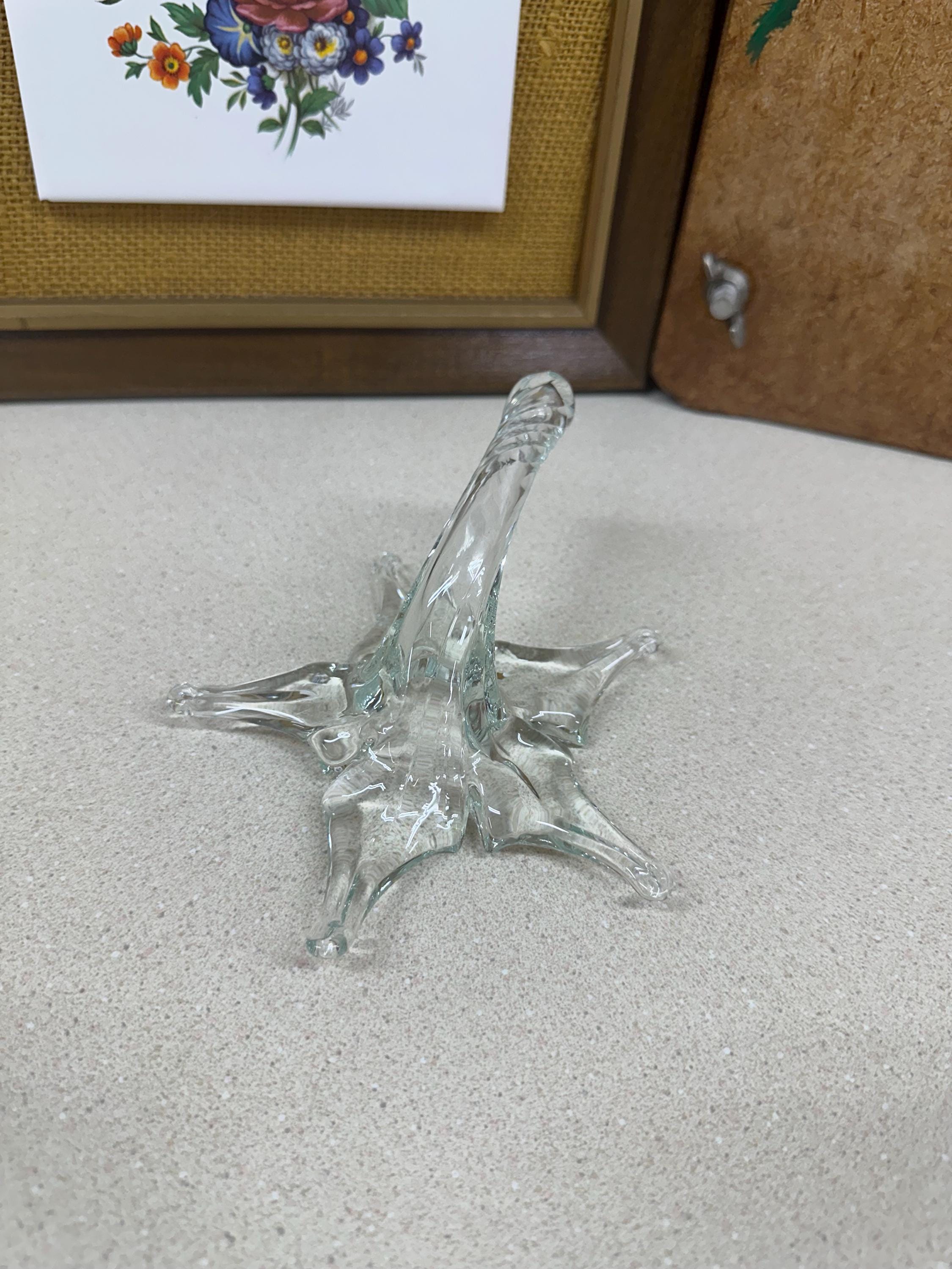 Small Clear Glass Vase: Vintage Bud Floral Arrangement