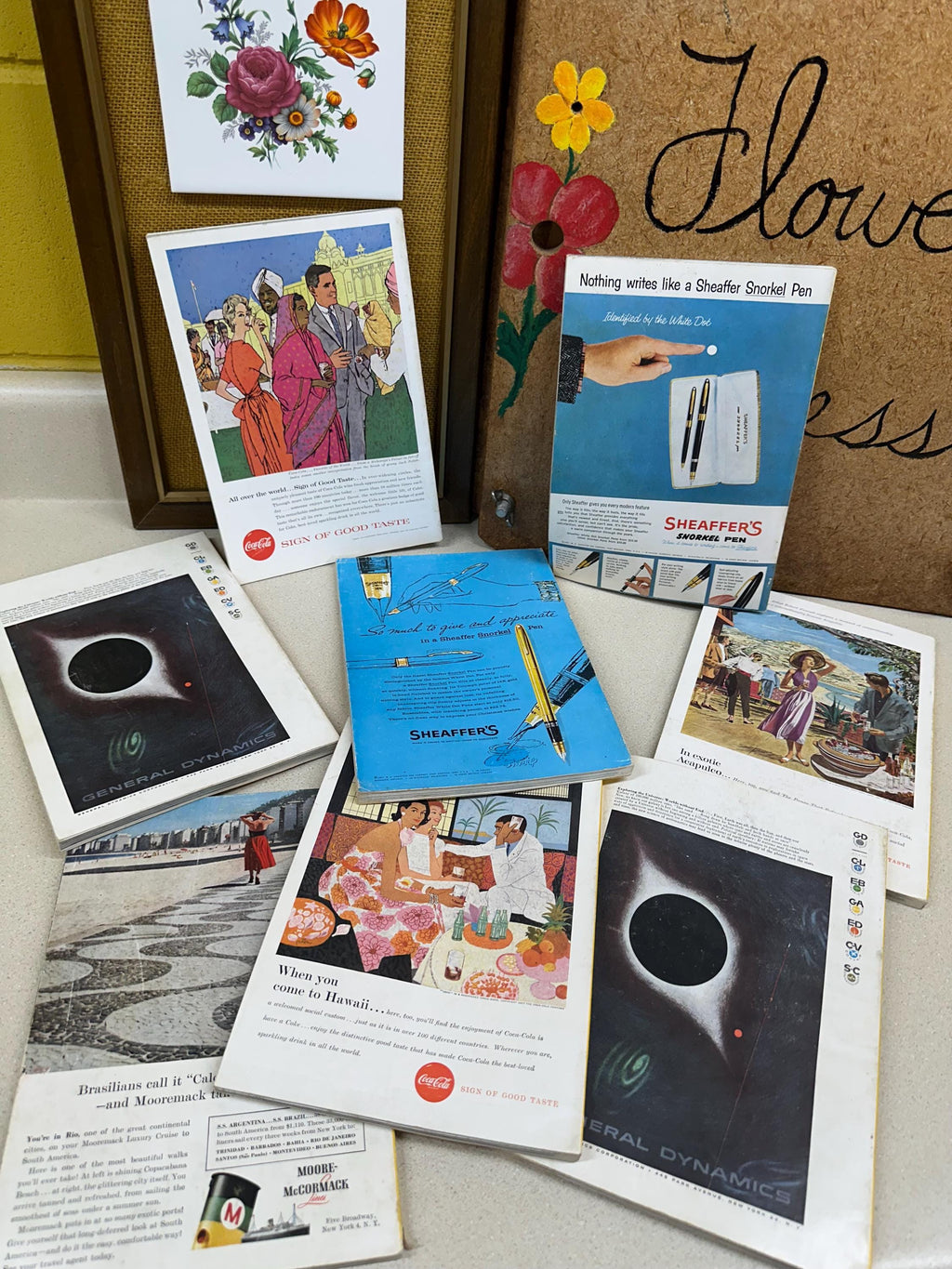 Vintage 1957 National Geographic Magazine Set: Ads, Articles, Photographs Set of 7