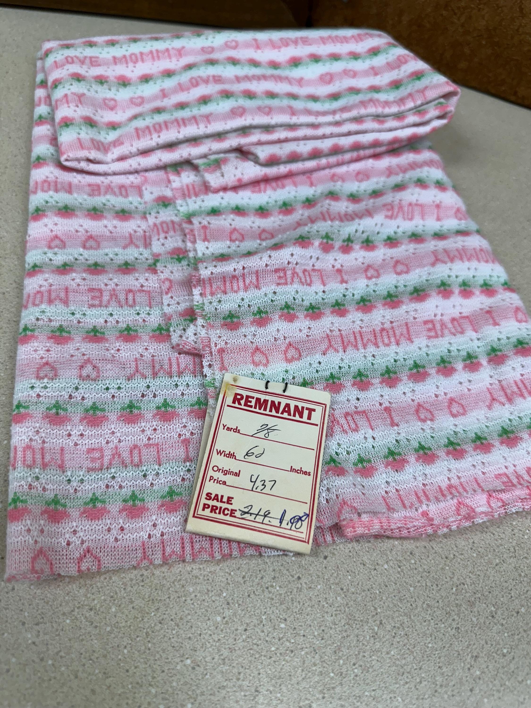 Vintage Floral Fabric: Semi Sheer Pink & Green Textiles