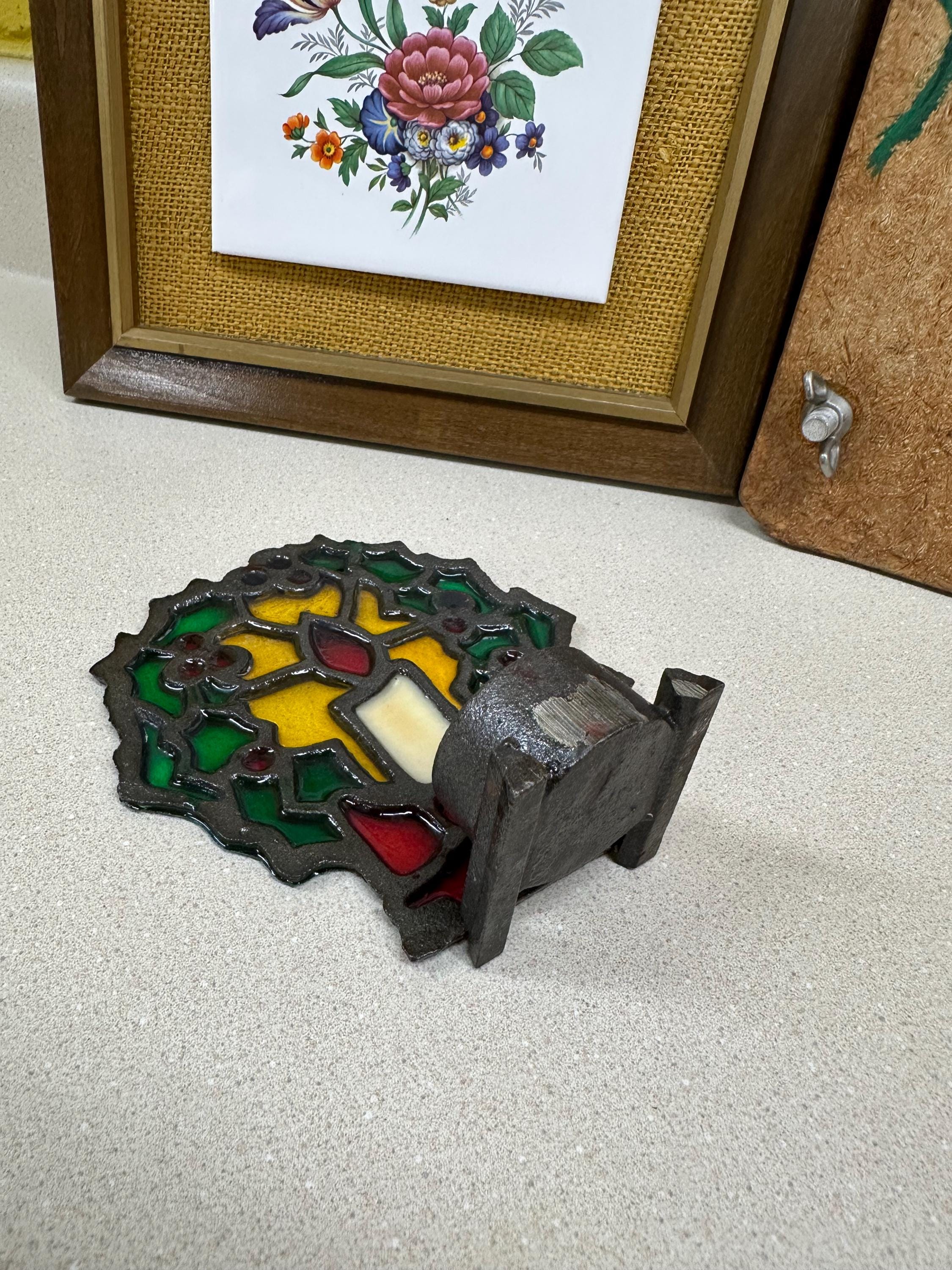Vintage Poinsettia Candle Holder: Retro Christmas Tablescape Decor