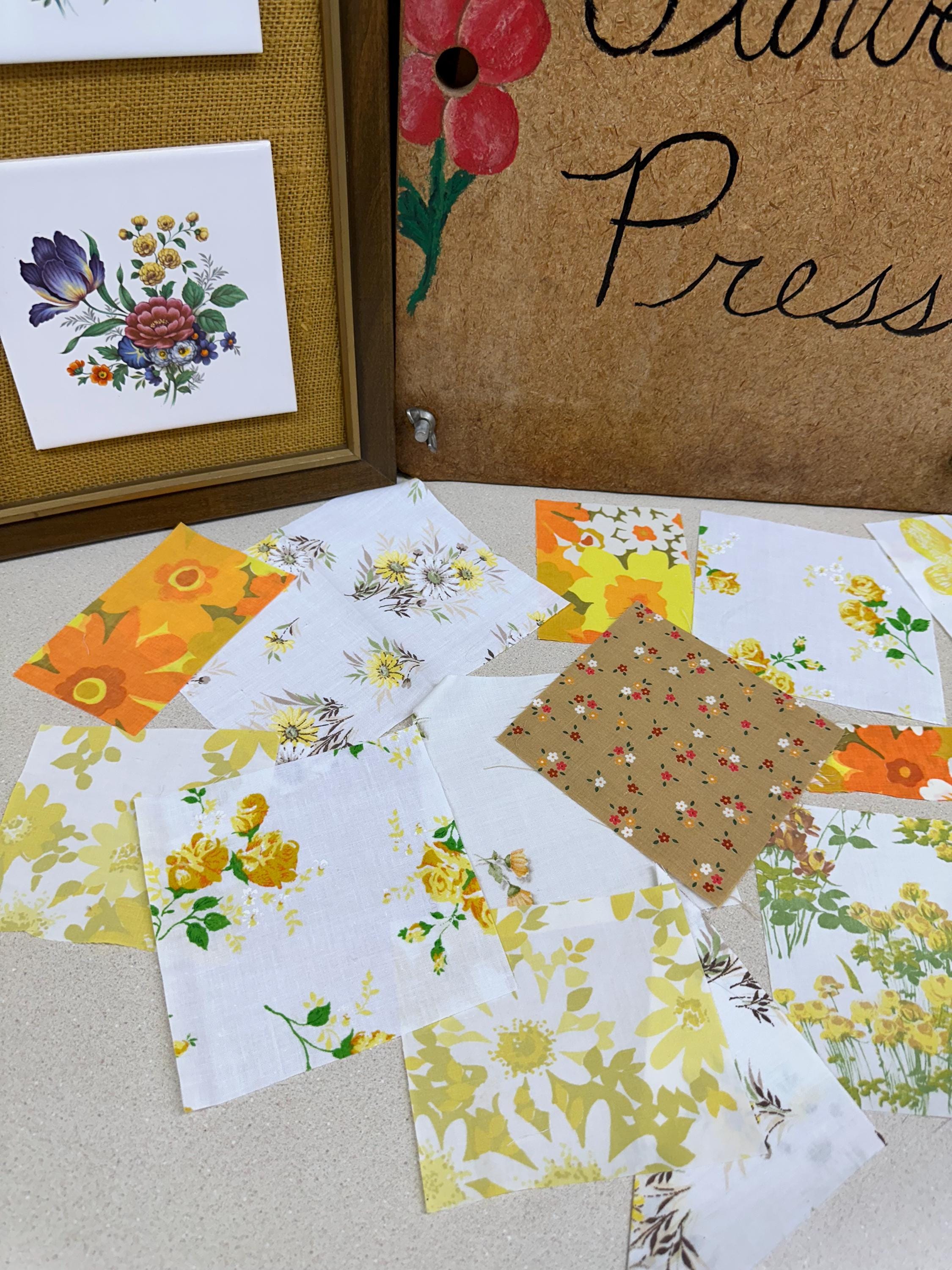 Vintage Fabric Scrap Bundle: Muslin & Percale Quilt Pieces