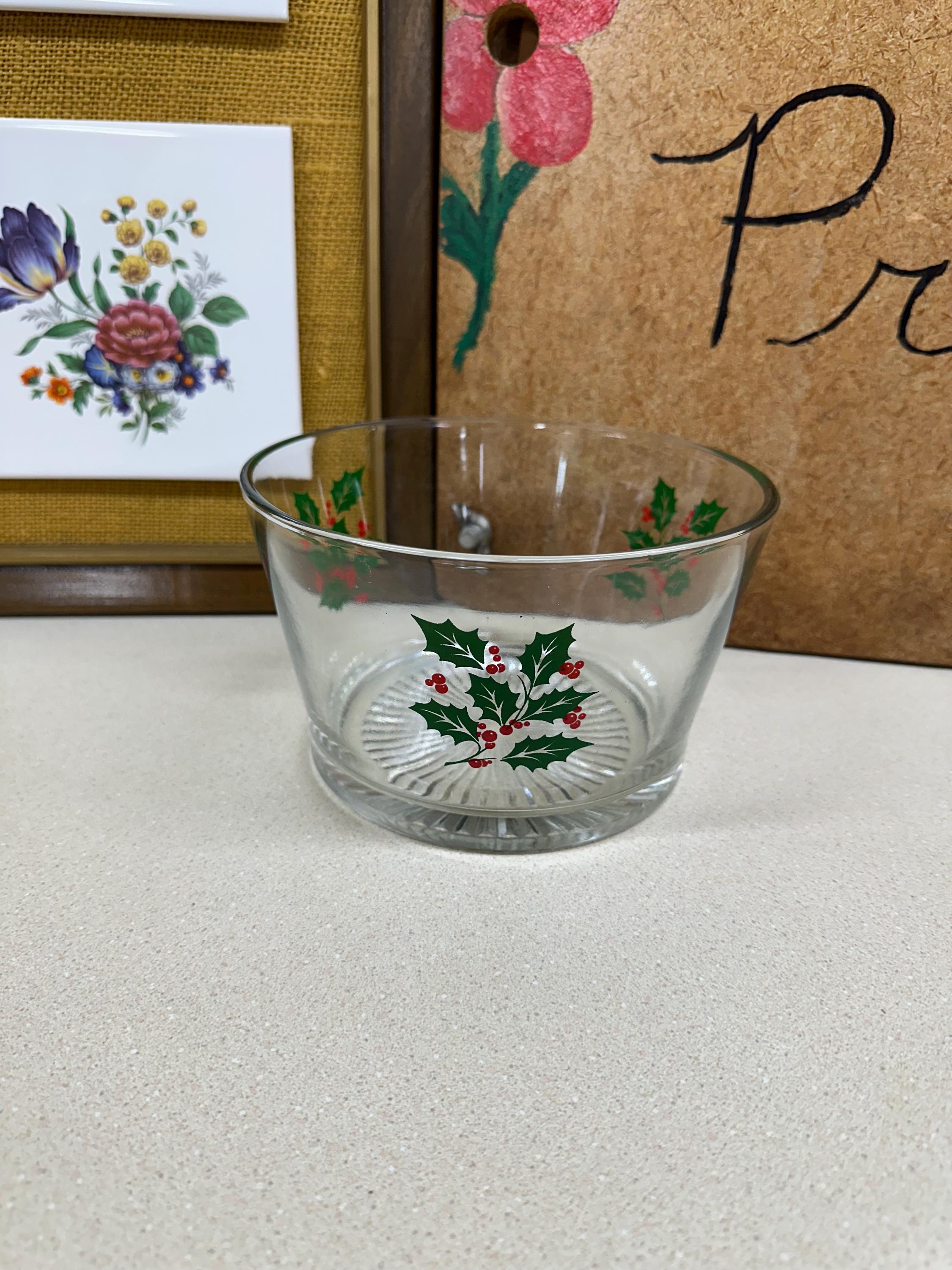 Vintage Ice Bucket Holly Berries Christmas Decor Holiday Decor Barware USA