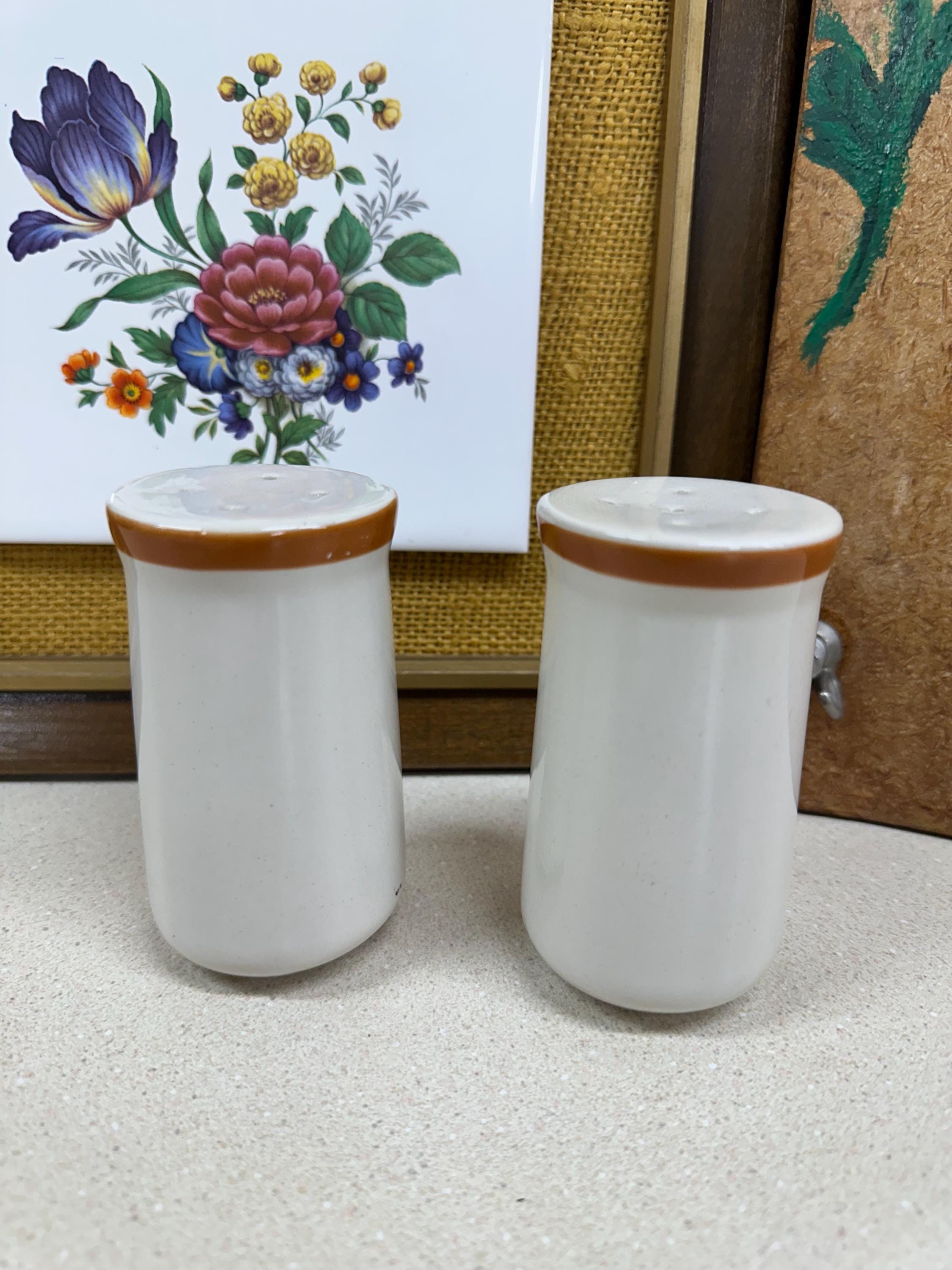 Vintage Salt and Pepper Shakers Andre Ponche' Stoneware Burnt Orange