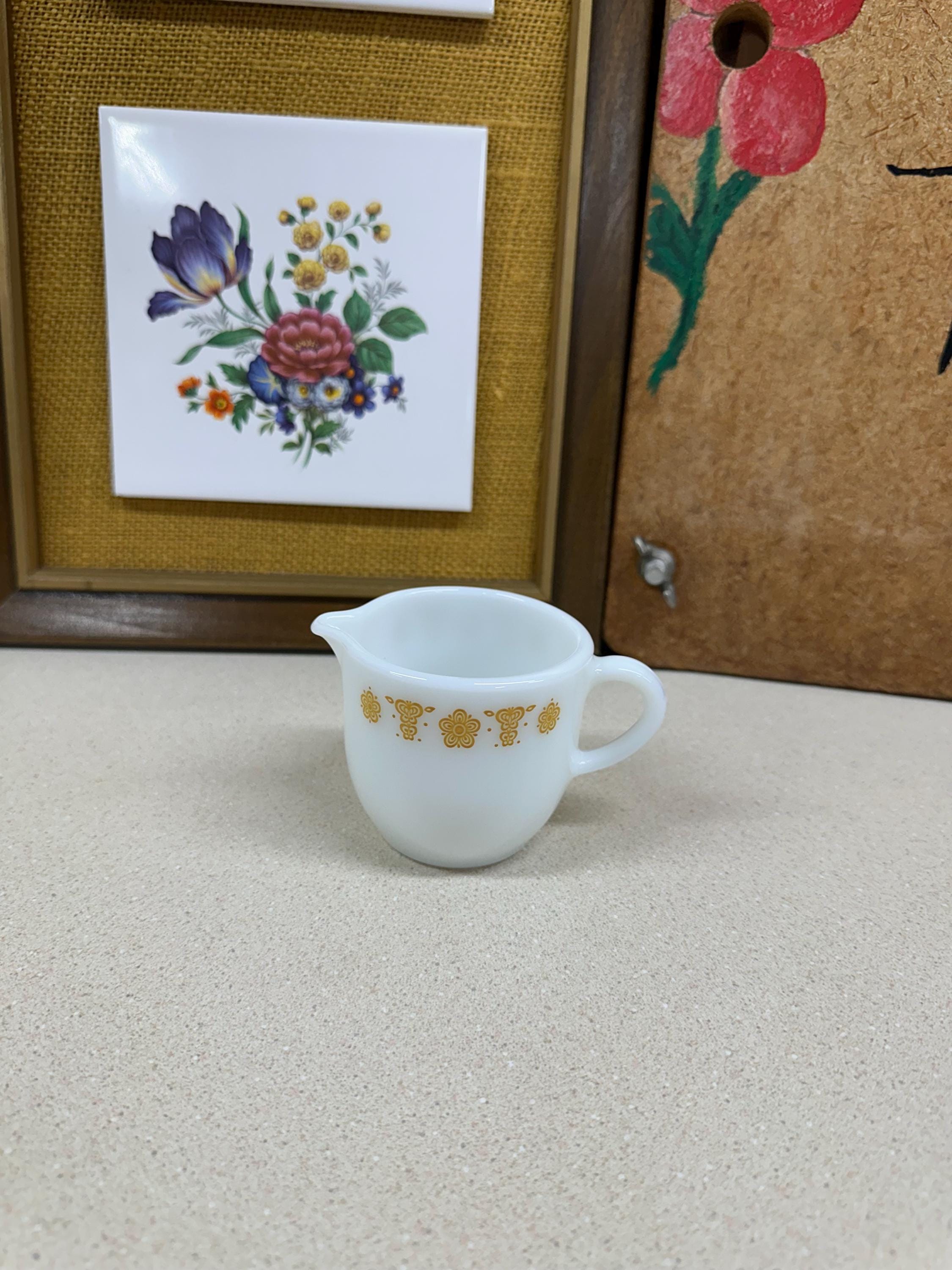 Vintage Pyrex Butterfly Gold Creamer: USA Fall Kitchen Decor